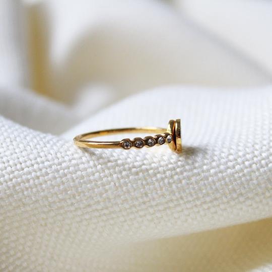 Black Stone Stack Ring in Gold - Maral Kunst Jewelry
