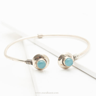 Blue Stone Cuff Bracelet - Maral Kunst Jewelry