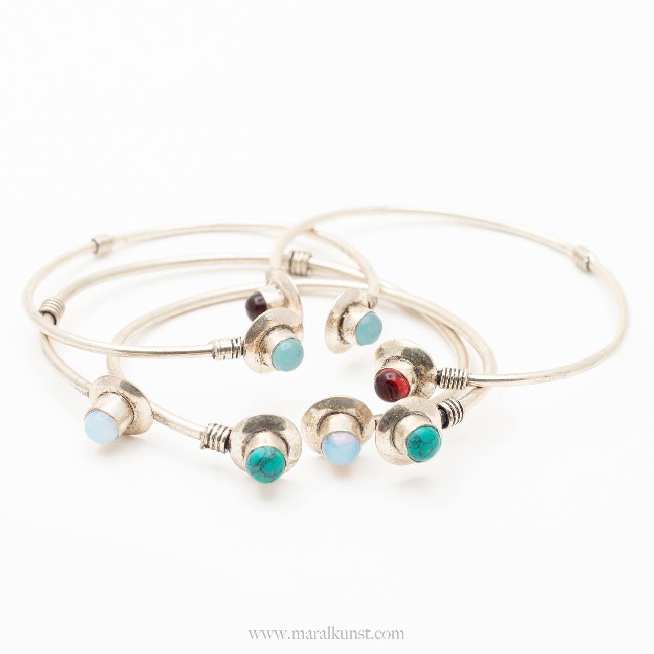 Blue Stone Cuff Bracelet - Maral Kunst Jewelry