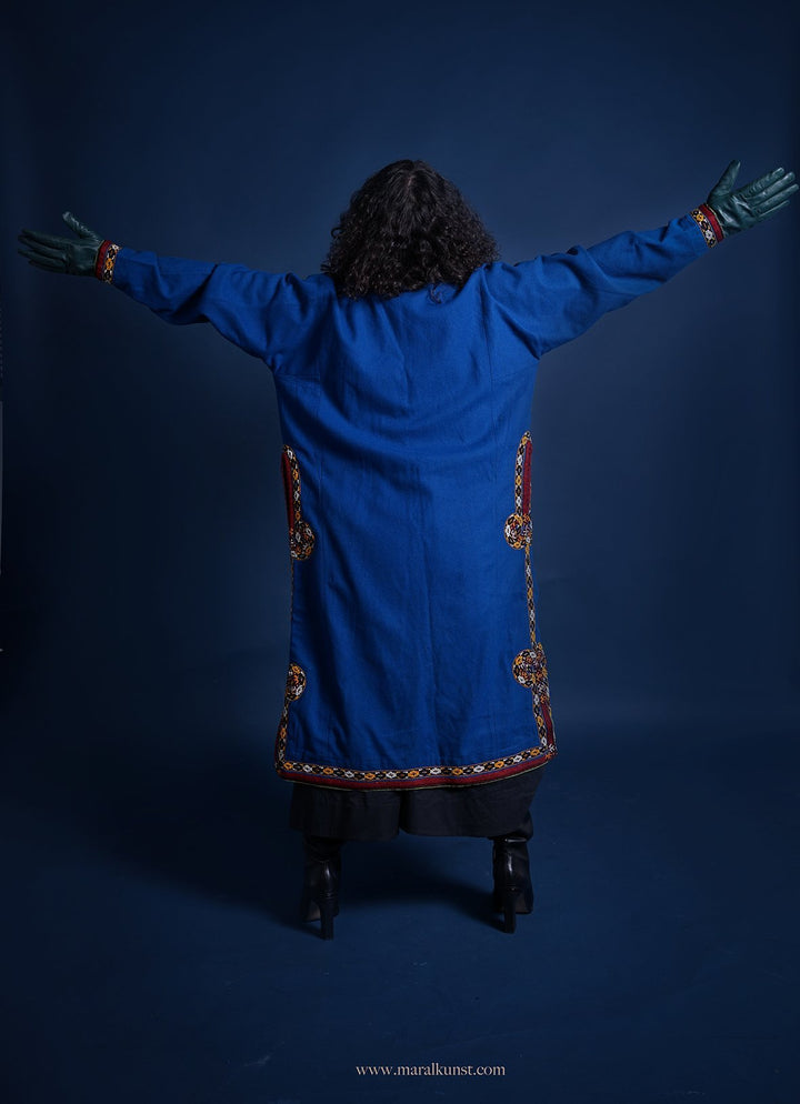 Blue wool turkmen custom - Maral Kunst Jewelry
