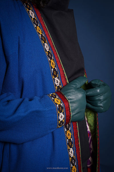 Blue wool turkmen custom - Maral Kunst Jewelry