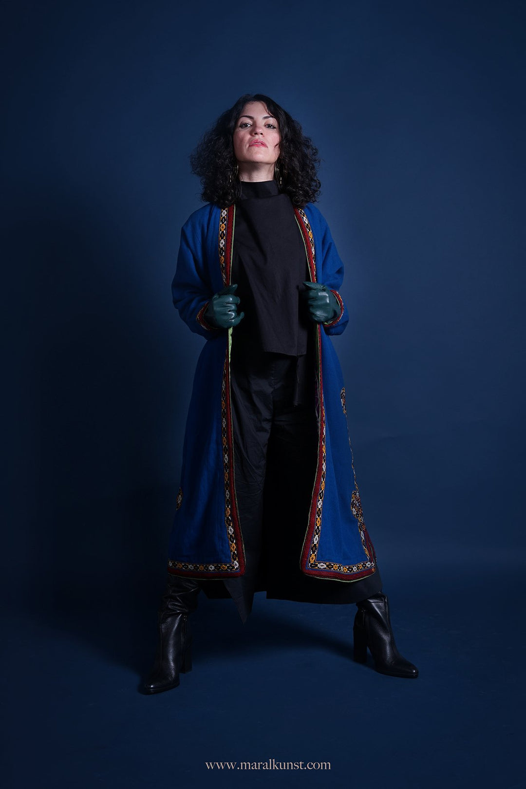 Blue wool turkmen custom - Maral Kunst Jewelry