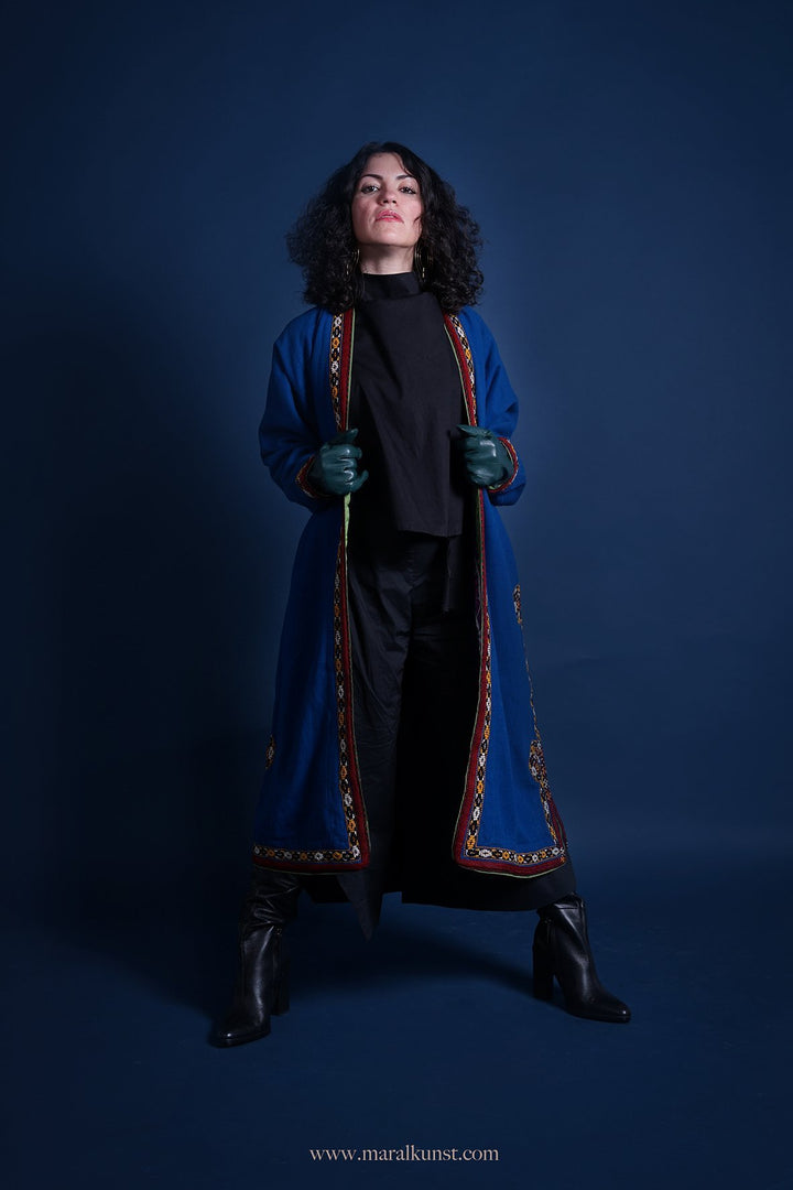 Blue wool turkmen custom - Maral Kunst Jewelry