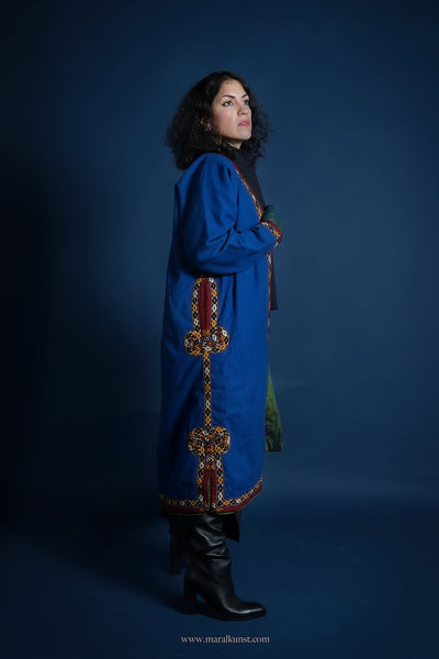 Blue wool turkmen custom - Maral Kunst Jewelry