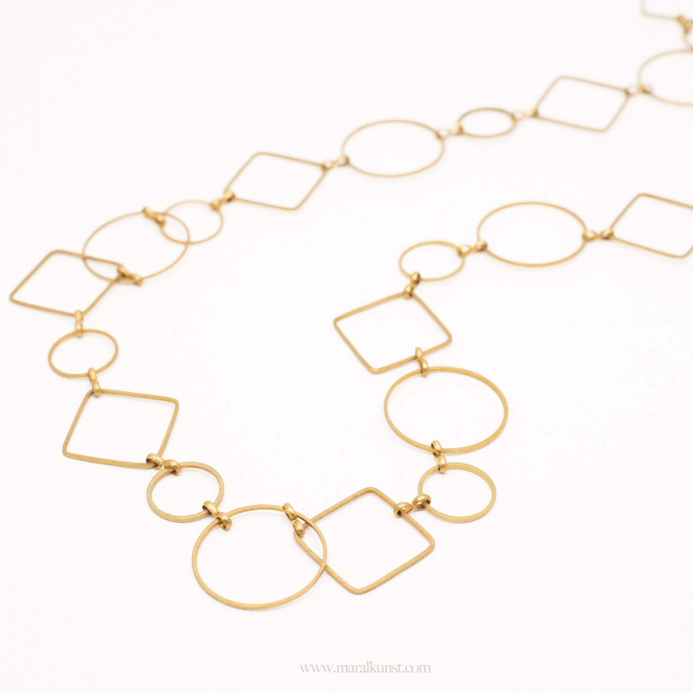 Art Deco Long Geometric Necklace - Maral Kunst Jewelry