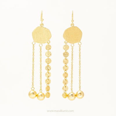 Brass gold plated earrings - Maral Kunst Jewelry