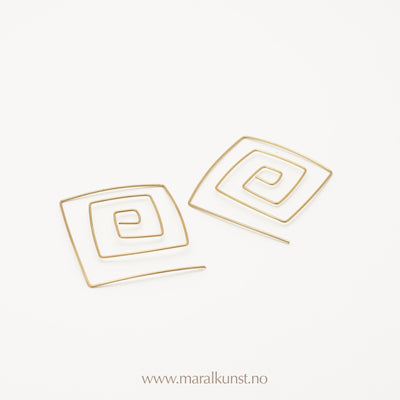 Brass Handmade Cube Earrings - Maral Kunst Jewelry