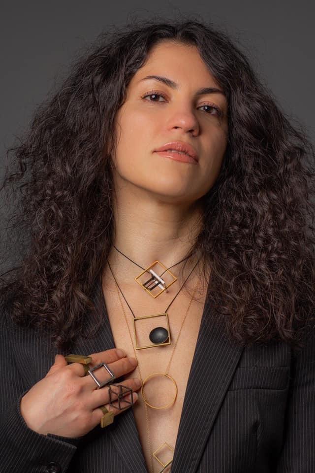 Circle Square Geometric Necklace - Maral Kunst Jewelry