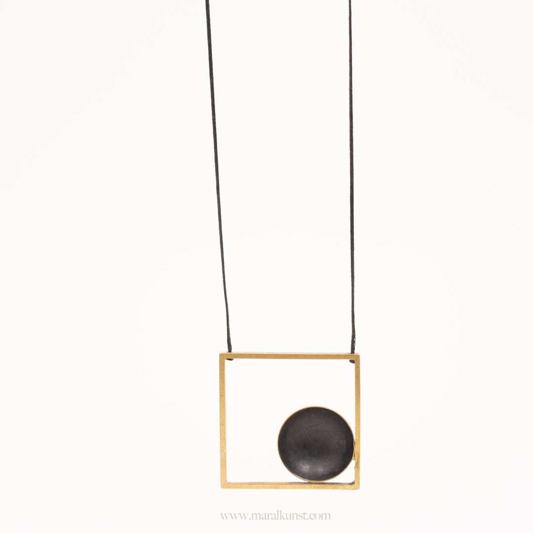 Circle Square Geometric Necklace - Maral Kunst Jewelry