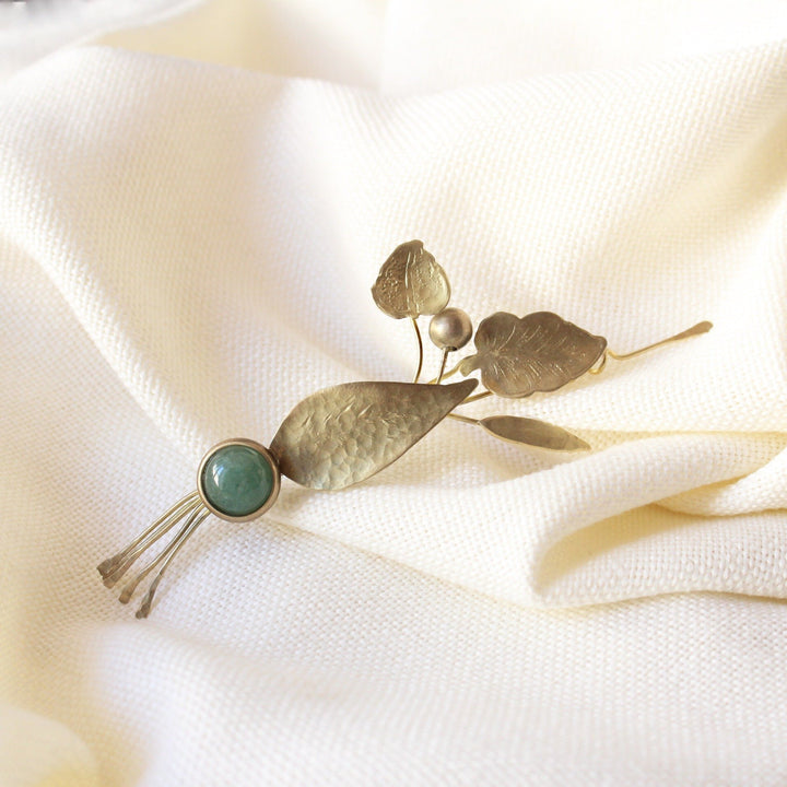 Brooch Gulblaged Brass - Maral Kunst Jewelry