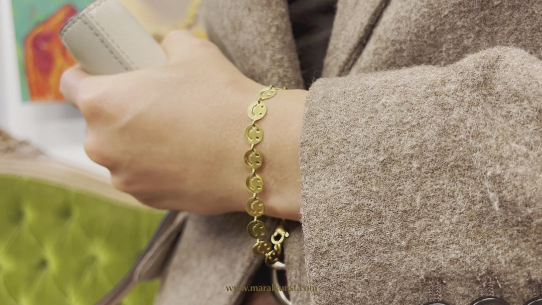 Maral smiley gold-plated steel bracelet