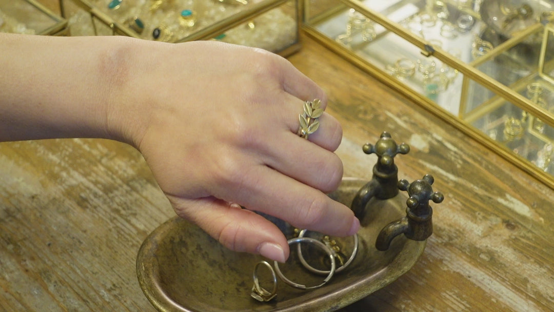 Greek Olive Branch Leaf 925 Silver Ring
