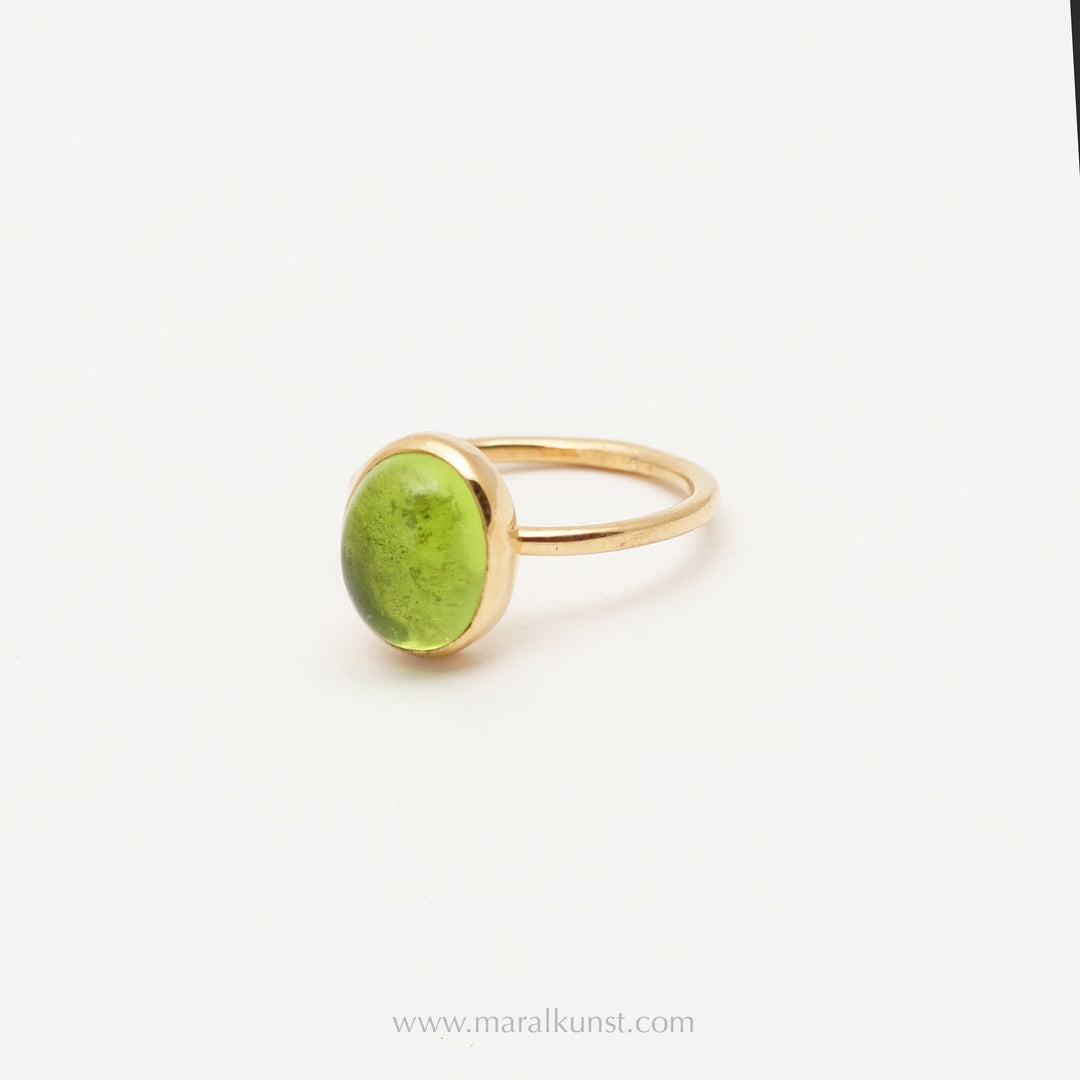 Oval Peridot Cabochon Ring