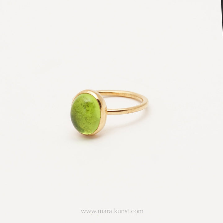 Oval Peridot Cabochon Ring