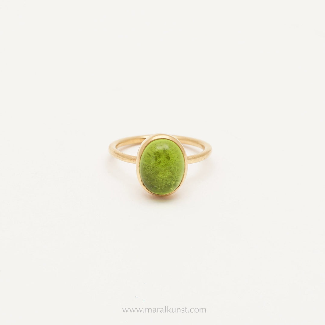 Oval Peridot Cabochon Ring