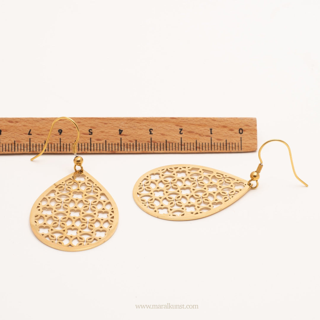 Cali Symmetrical Pattern Stainless Steel Retro Earrings - Maral Kunst Jewelry