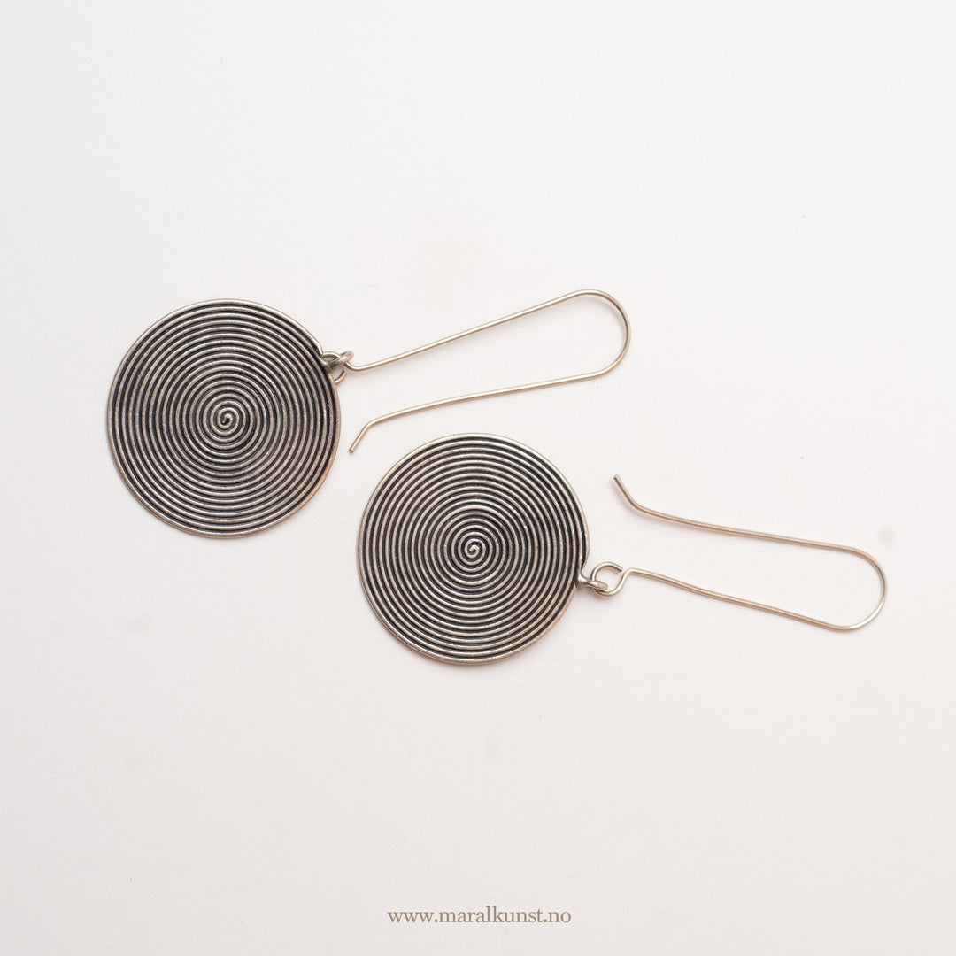 Circle Dangle Drop Hook Earrings - Maral Kunst Jewelry