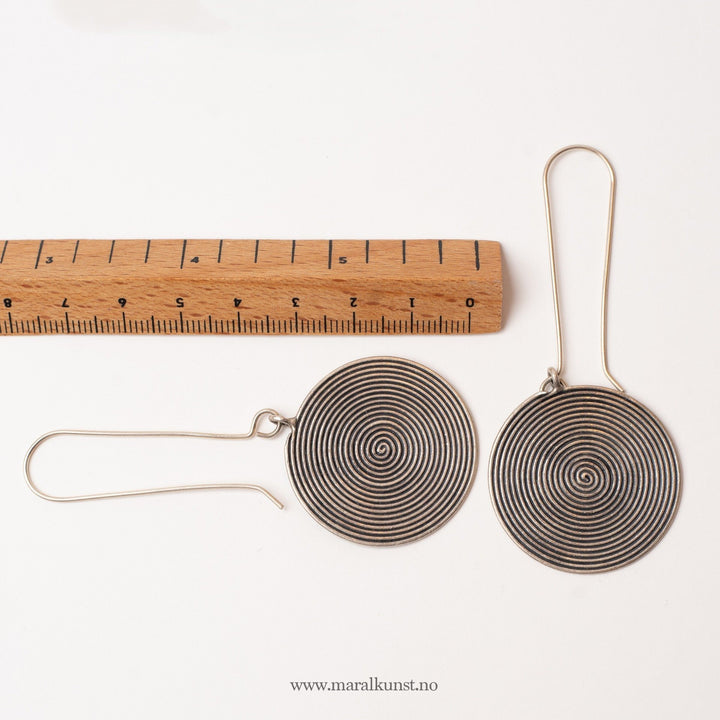 Circle Dangle Drop Hook Earrings - Maral Kunst Jewelry