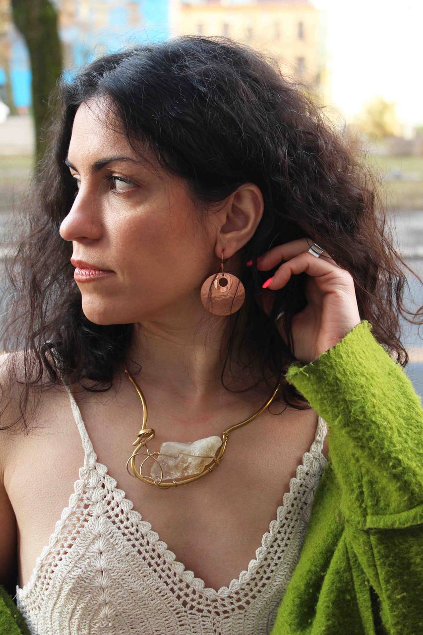 Mexican Citrine Quartz Necklace - Maral Kunst Jewelry