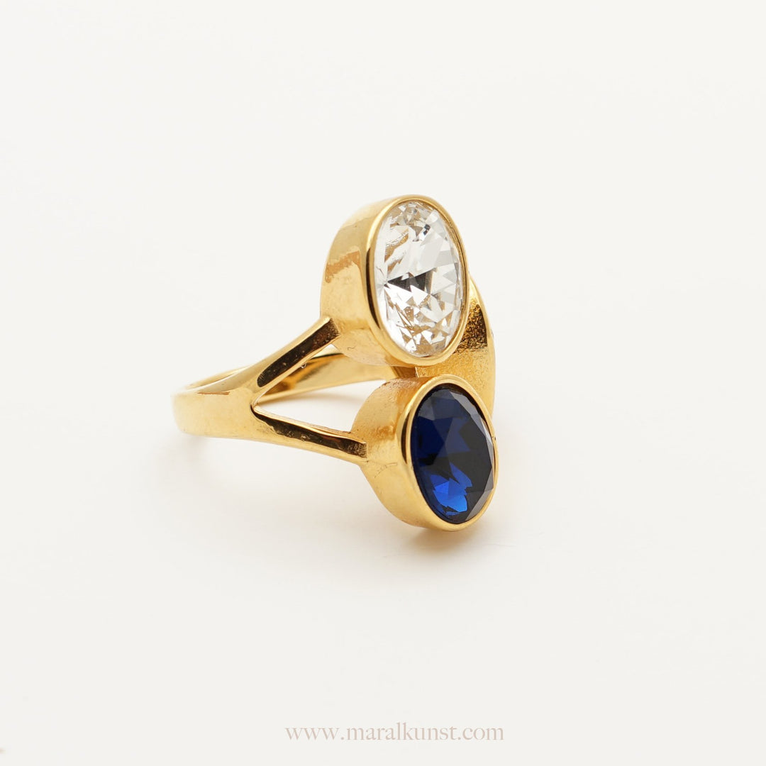 Colorful Cubic Zirconia Ring In Gold - Maral Kunst Jewelry