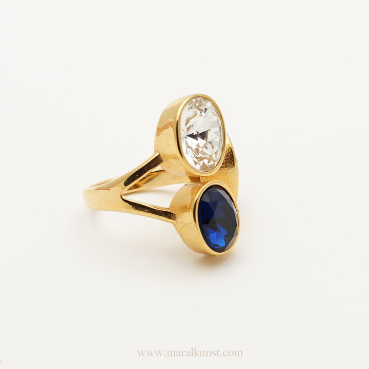 Colorful Cubic Zirconia Ring In Gold - Maral Kunst Jewelry