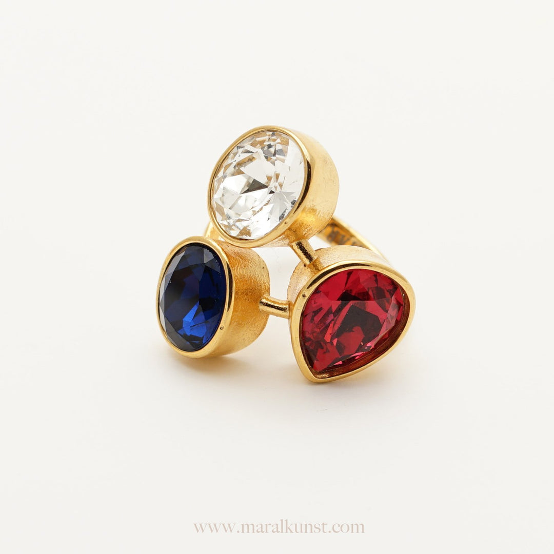Colorful Cubic Zirconia Ring In Gold - Maral Kunst Jewelry