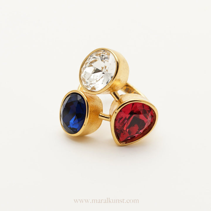 Colorful Cubic Zirconia Ring In Gold - Maral Kunst Jewelry