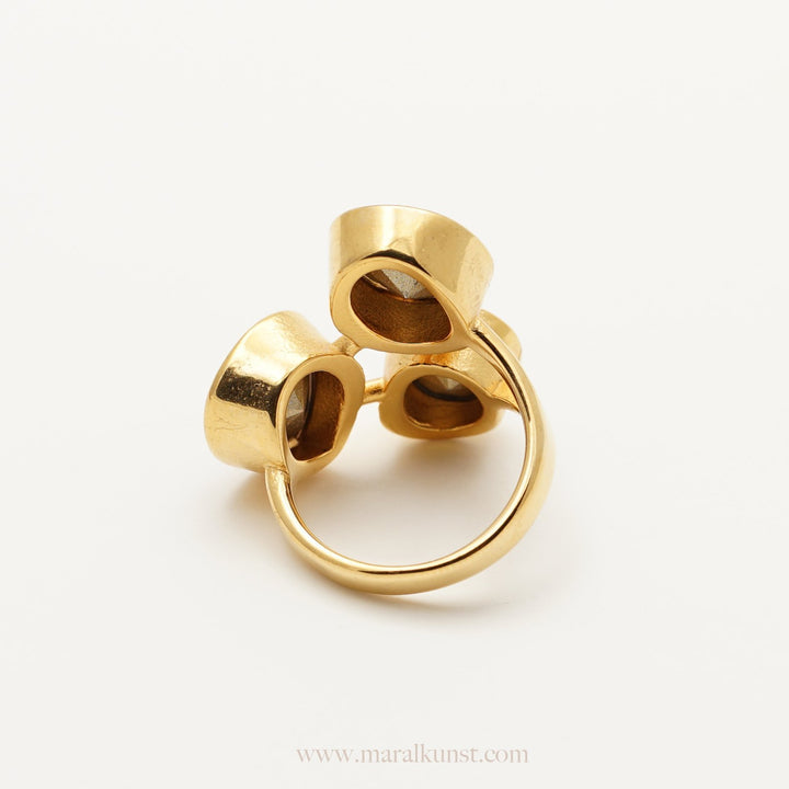 Colorful Cubic Zirconia Ring In Gold - Maral Kunst Jewelry