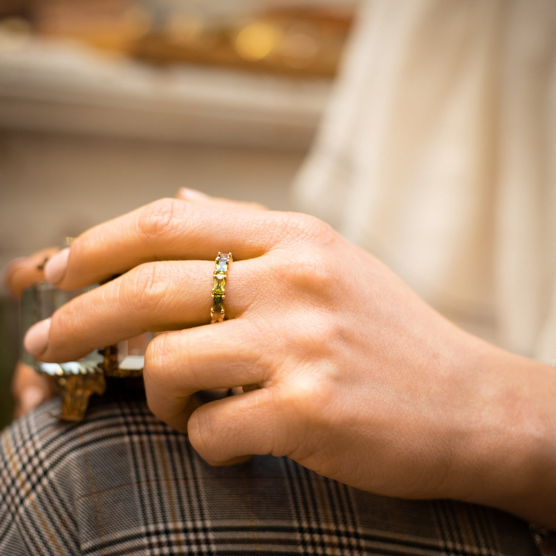 colorful crystals ring - Maral Kunst Jewelry