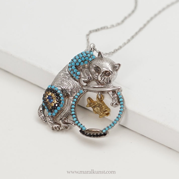 Crystal Cat Totem Necklace - Maral Kunst Jewelry