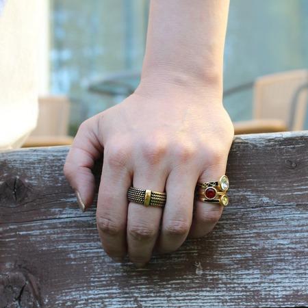 Crystal Gold-Plated Ring - Maral Kunst Jewelry