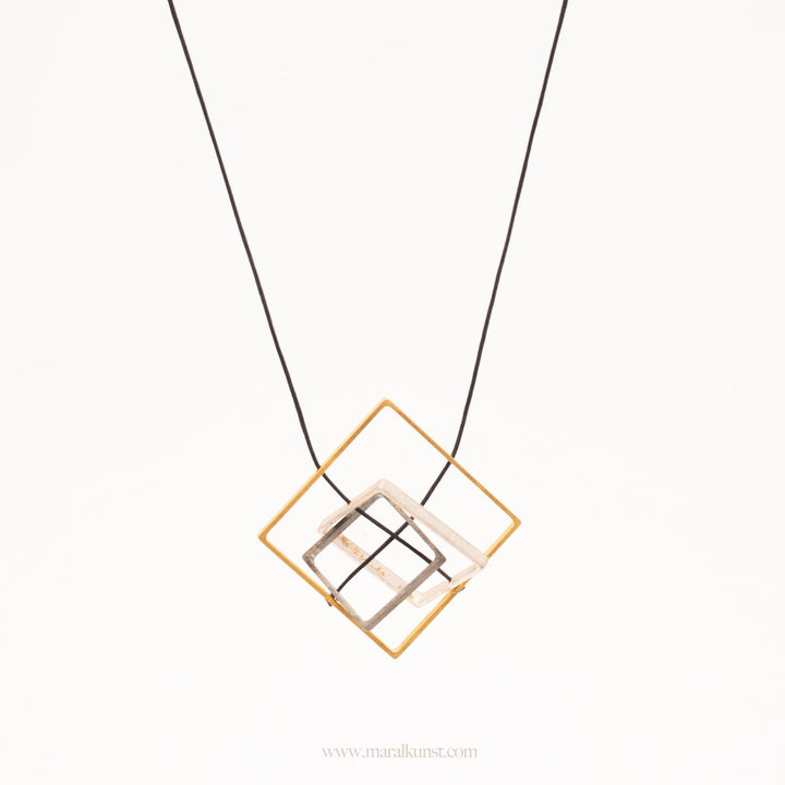 Geometric Cube Greek Necklace - Maral Kunst Jewelry