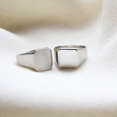 Cube Matt Steel Ring - Maral Kunst Jewelry