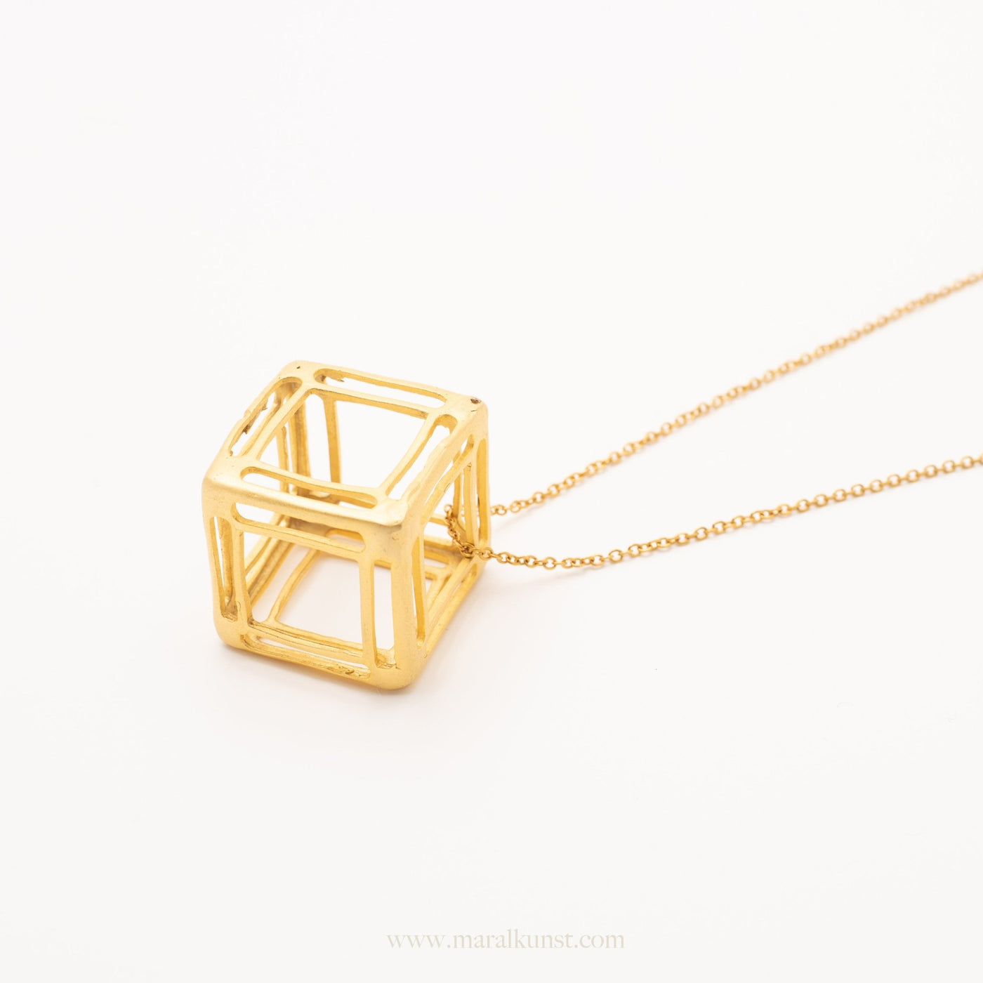 Rubik's Cube Gold Necklace - Maral Kunst Jewelry