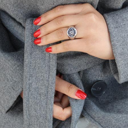 Dainty Golden Evil Eye Ring - Maral Kunst Jewelry