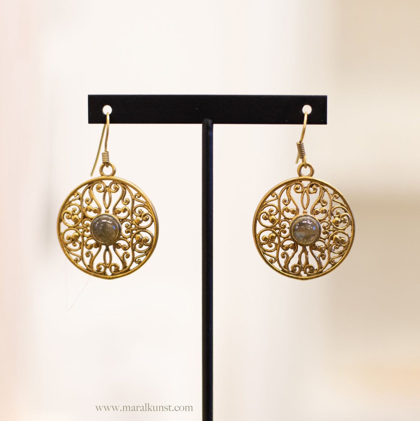 Delicate Brass drop earrings - Maral Kunst Jewelry
