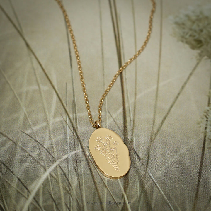 September Aster Birth Flower Necklace - Maral Kunst Jewelry