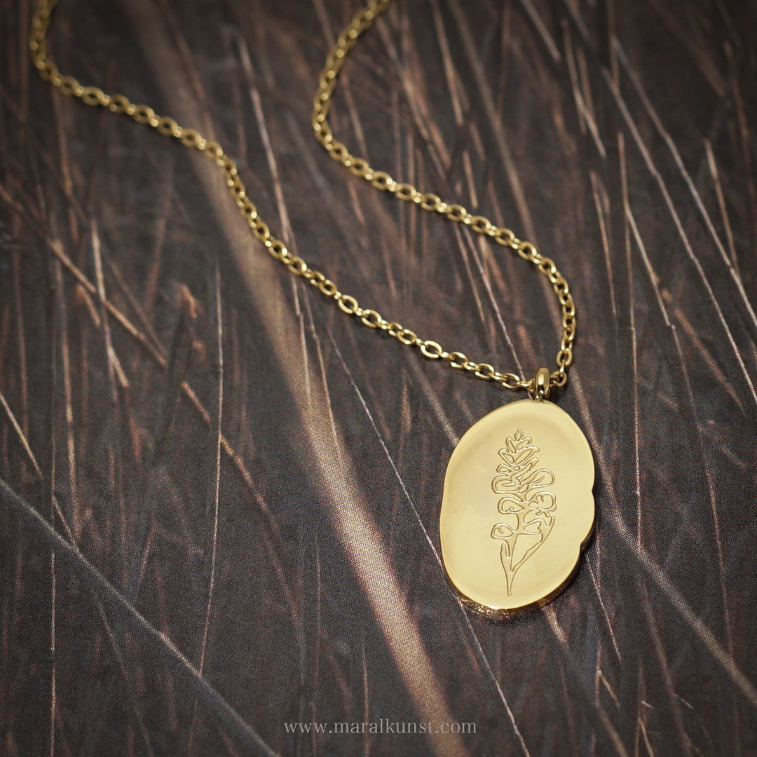 August Gladiola Birth Flower Necklace - Maral Kunst Jewelry