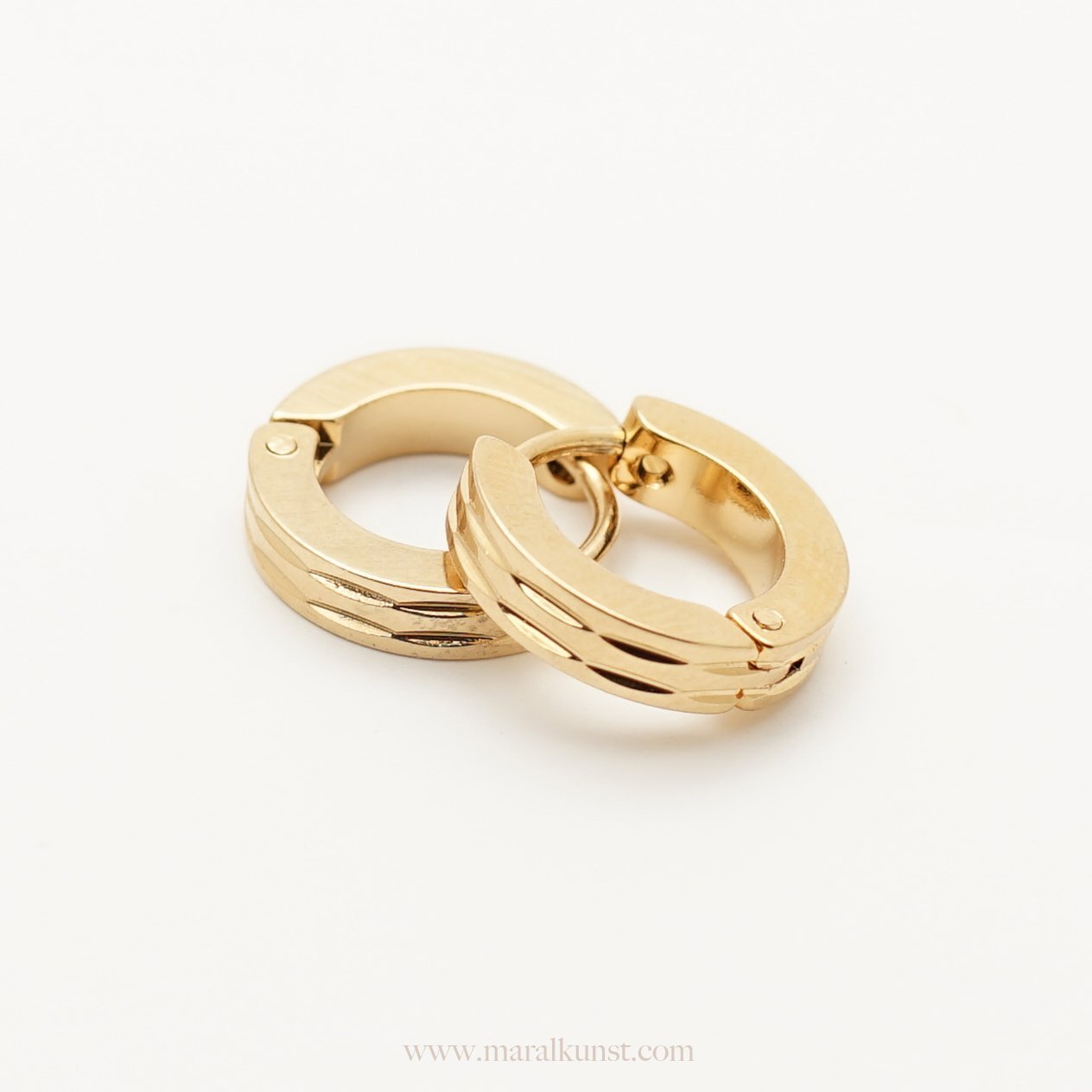 Dream Micro Golden Hoop Earrings - Maral Kunst Jewelry