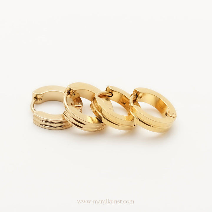 Dream Micro Golden Hoop Earrings - Maral Kunst Jewelry