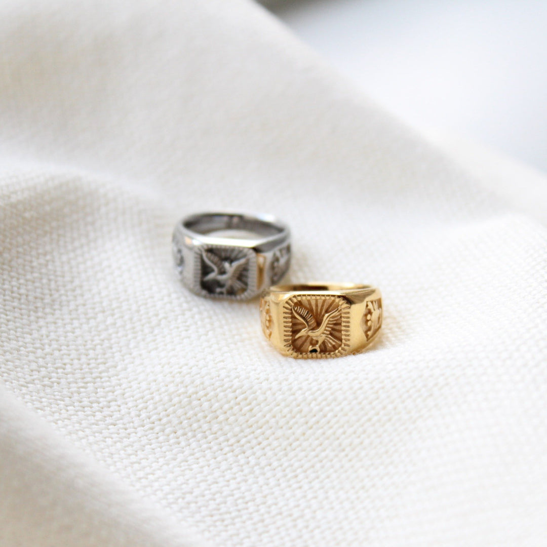 Gothic Eagle Ring in Gold - Maral Kunst Jewelry
