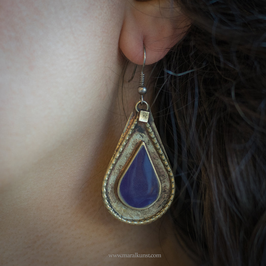 Turkmenistan Vintage lapis lazuli drop earrings