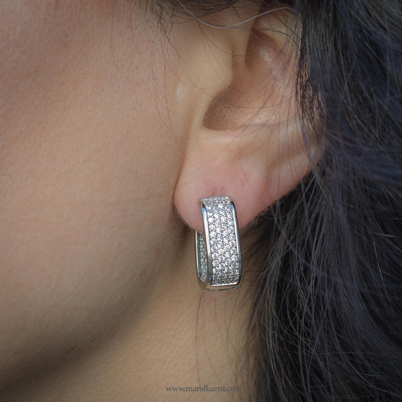 Thick cube crystals earrings