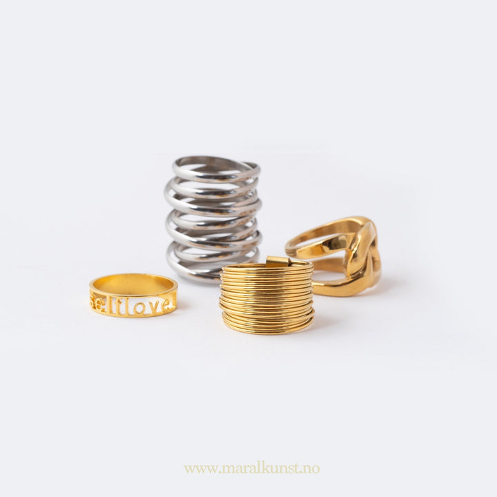Emily Gold Plated Ring - Maral Kunst Jewelry