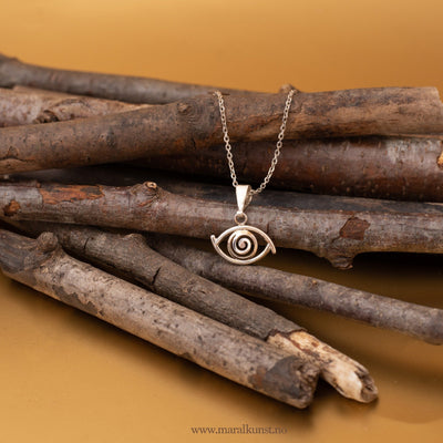 Spiral Eye Silver Necklace - Maral Kunst Jewelry