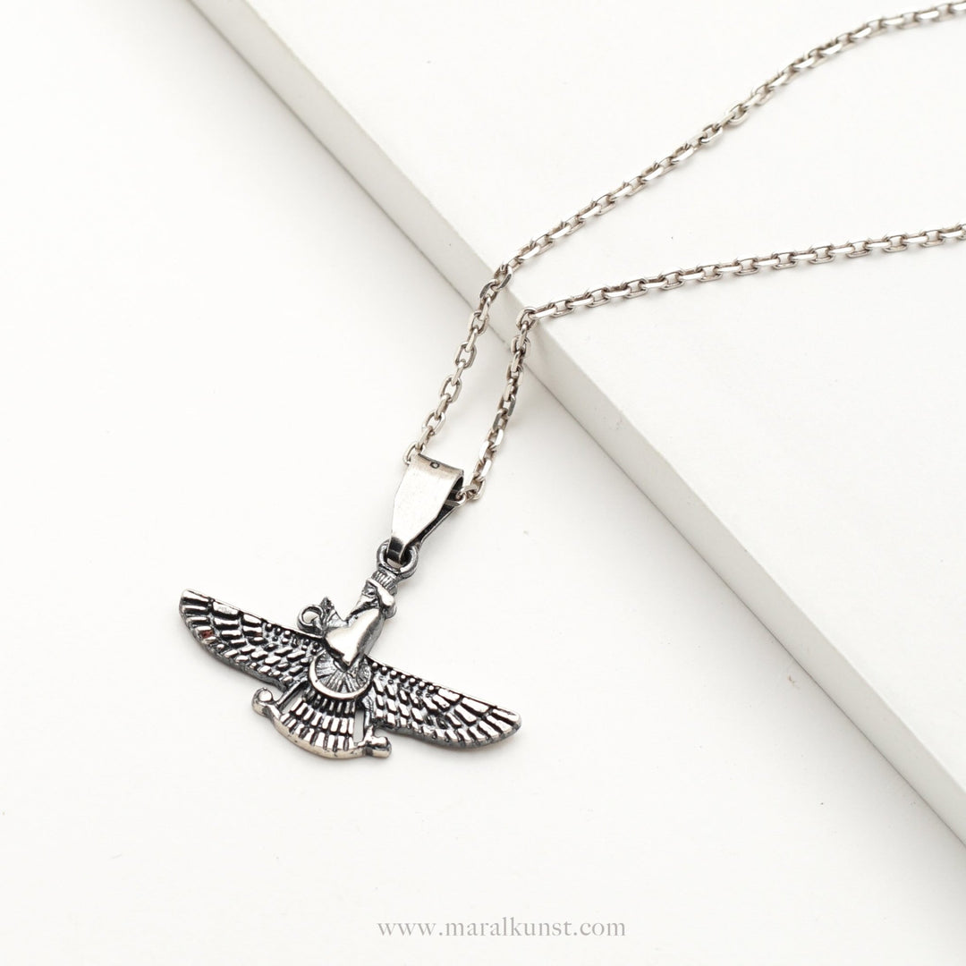 Faravahar Silver Necklace - Maral Kunst Jewelry