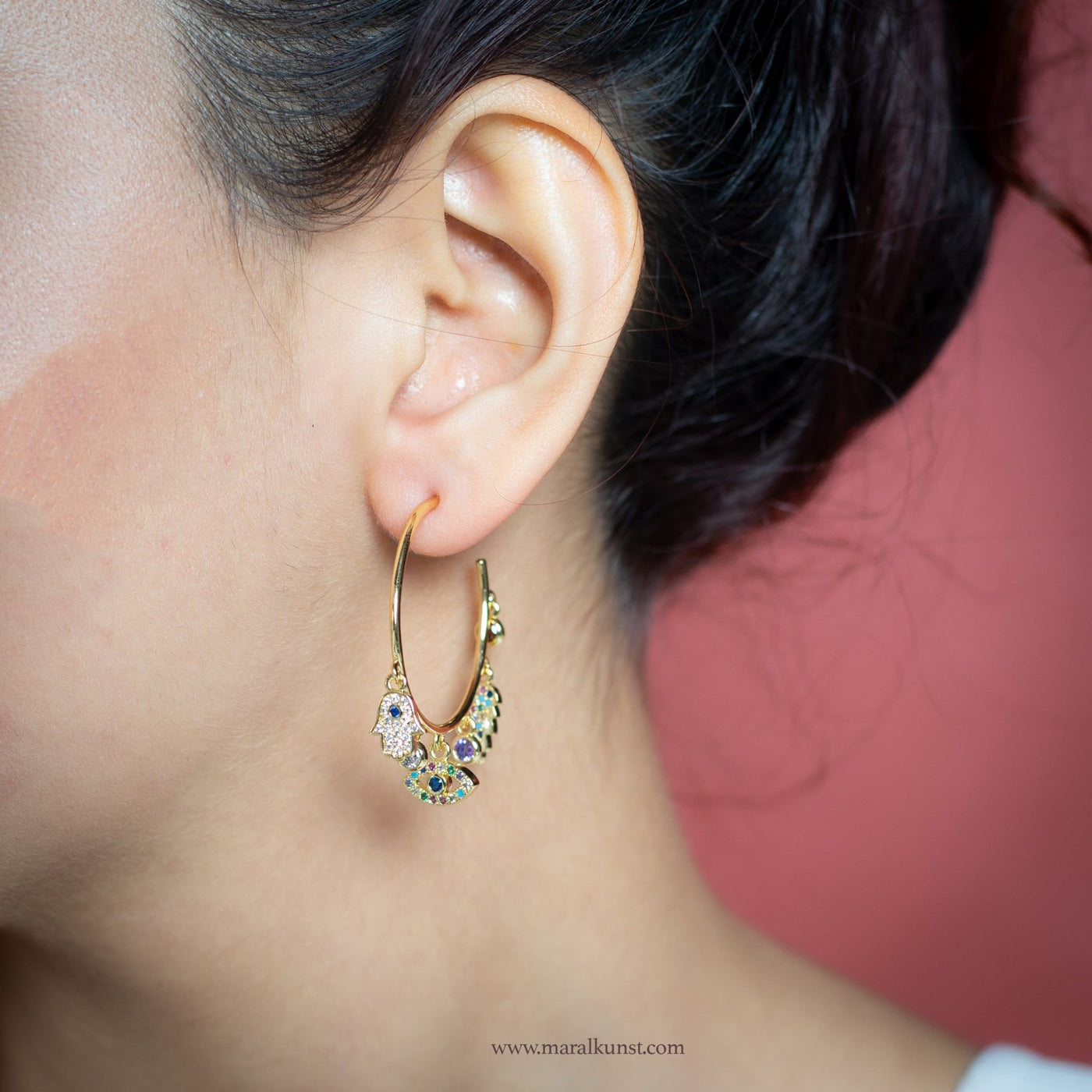 Fatima hand earrings - Maral Kunst Jewelry