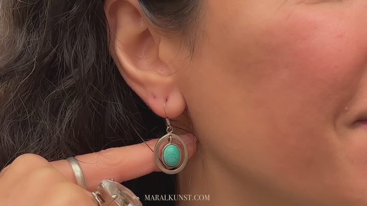 Maral Greek Turquoise 925 silver earrings