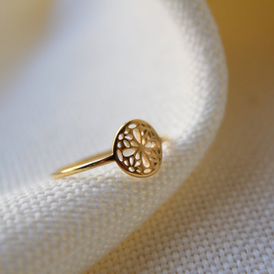 Flower Ring in Yellow Gold - Maral Kunst Jewelry