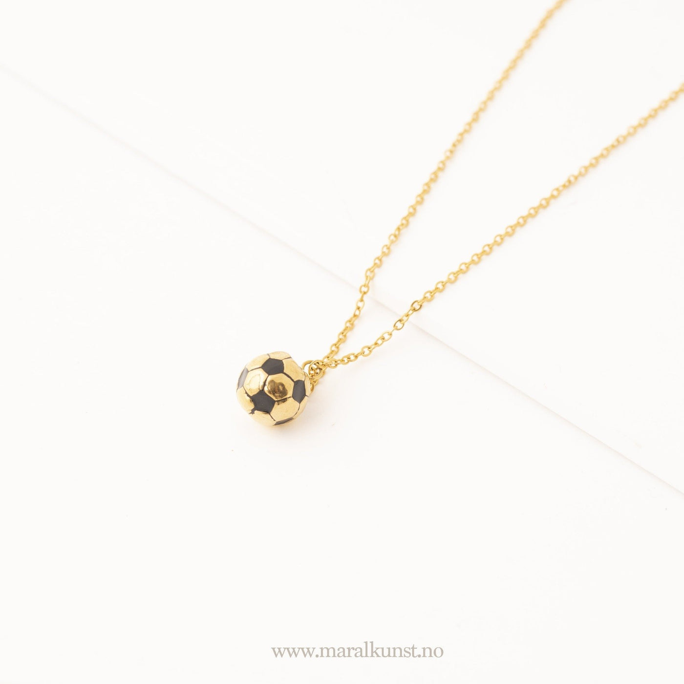 Golden Football Ball Necklace - Maral Kunst Jewelry